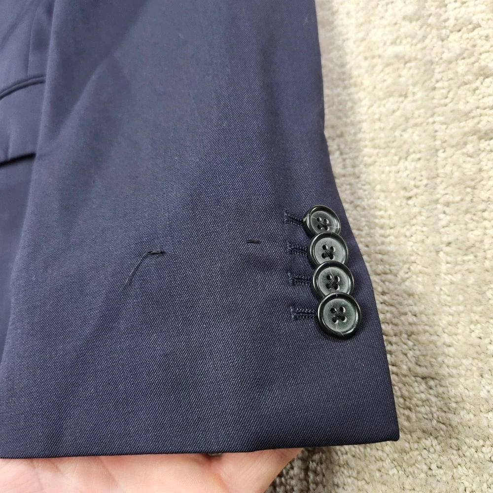 Banana Republic Blazer Men 44R Marzotto Super 120s Blue Italian Fabric Slim Fit